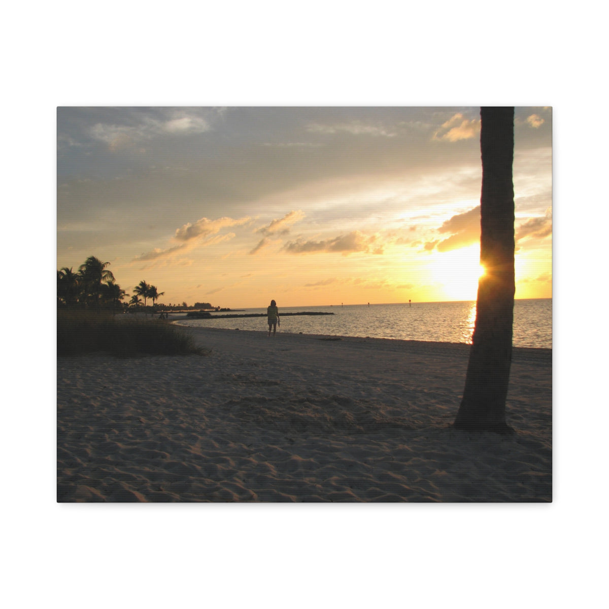Sunset Beach Stretched Canvas Wall Art