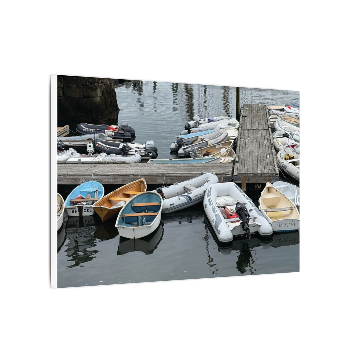 Rowboats at Marina Matte Canvas (Maine, USA)