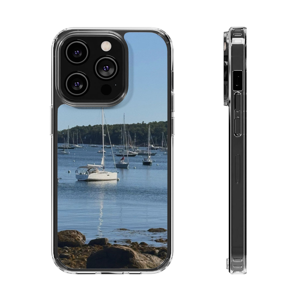 Sailboats on Harbor Phone Case | Clear Magnetic Case
