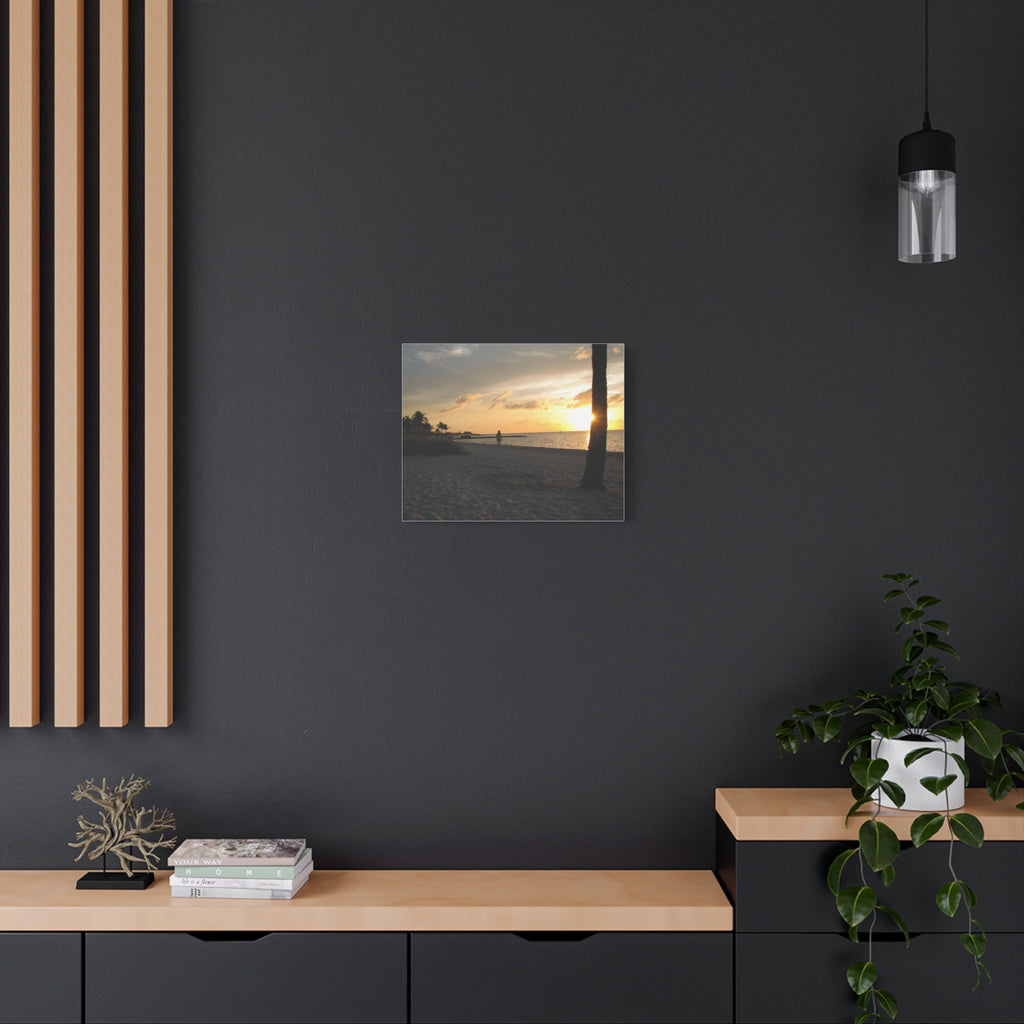 Sunset Beach Stretched Canvas Wall Art