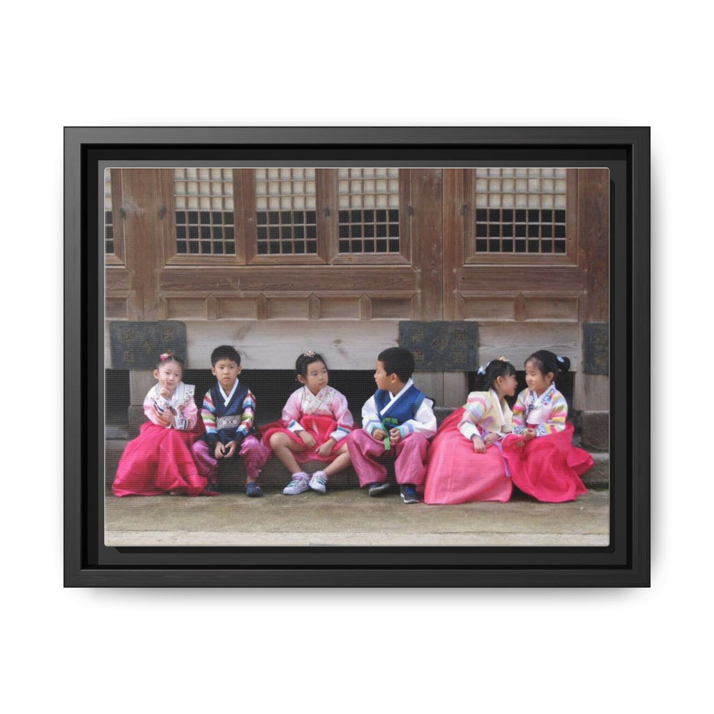 Framed Canvas Korean Hanbok Children Wall Art