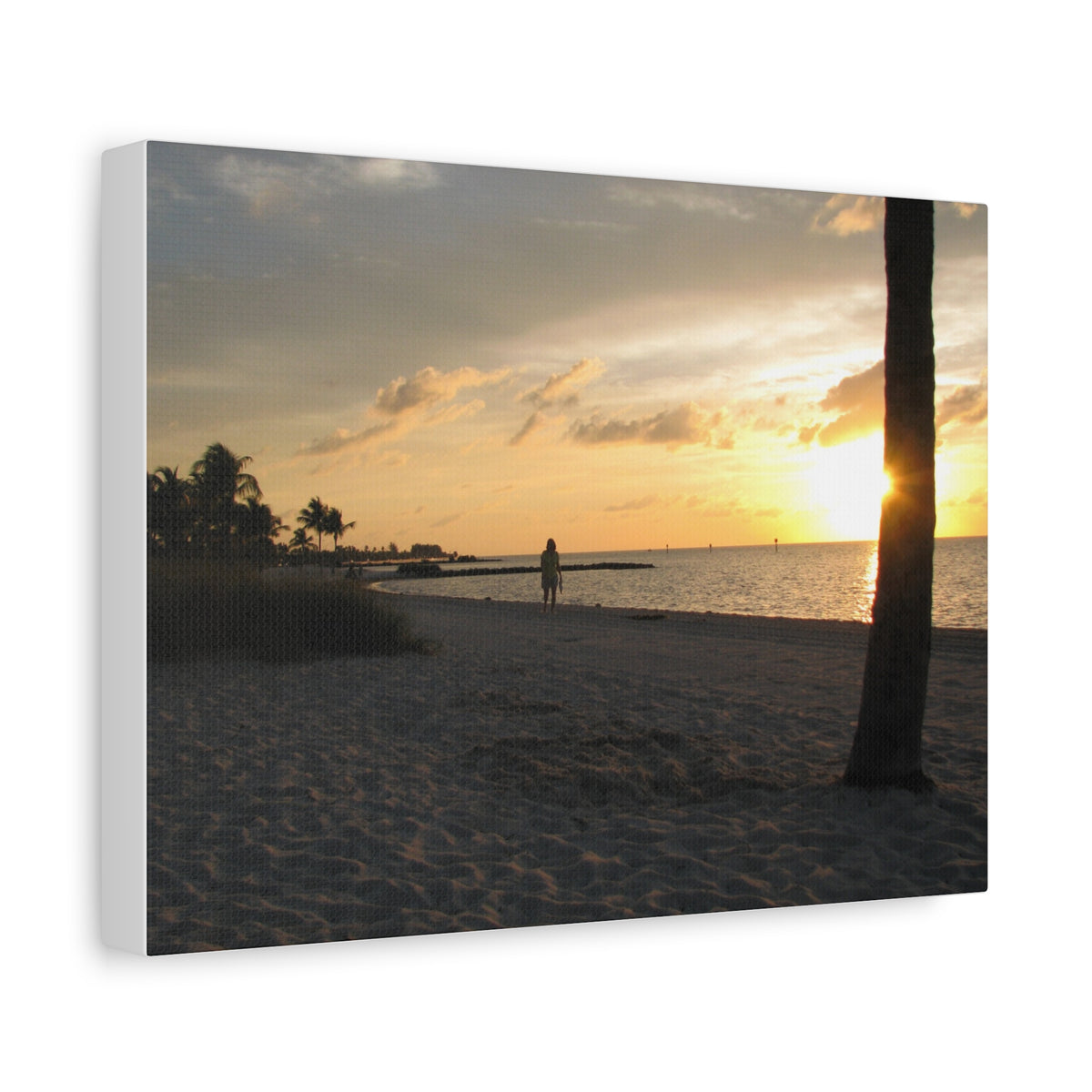 Sunset Beach Stretched Canvas Wall Art