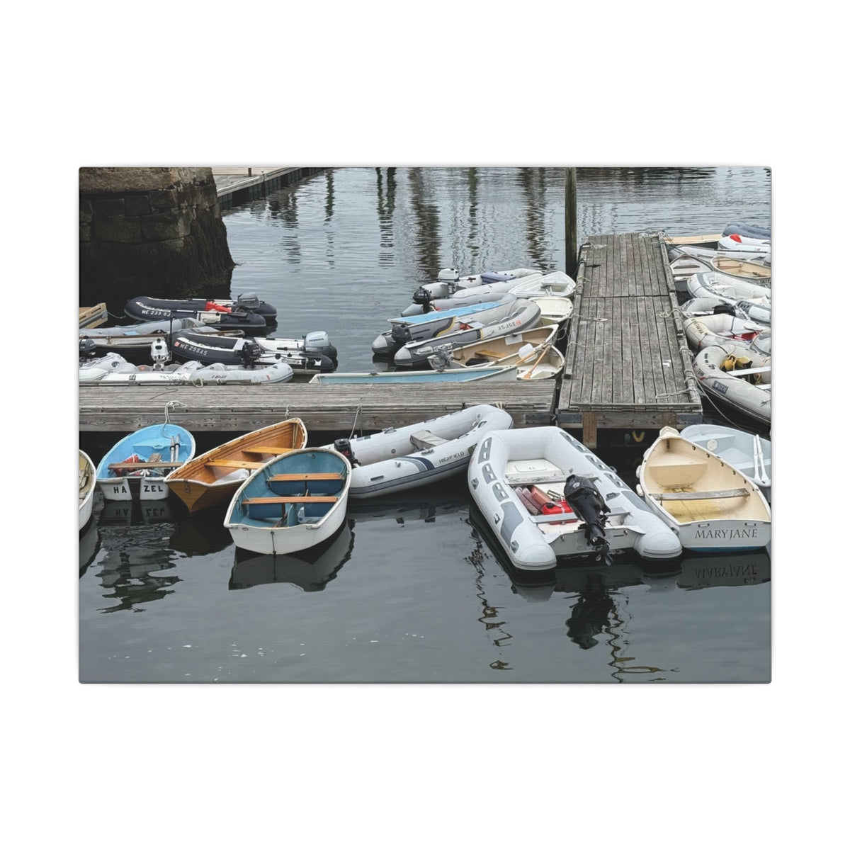 Rowboats at Marina Matte Canvas (Maine, USA)