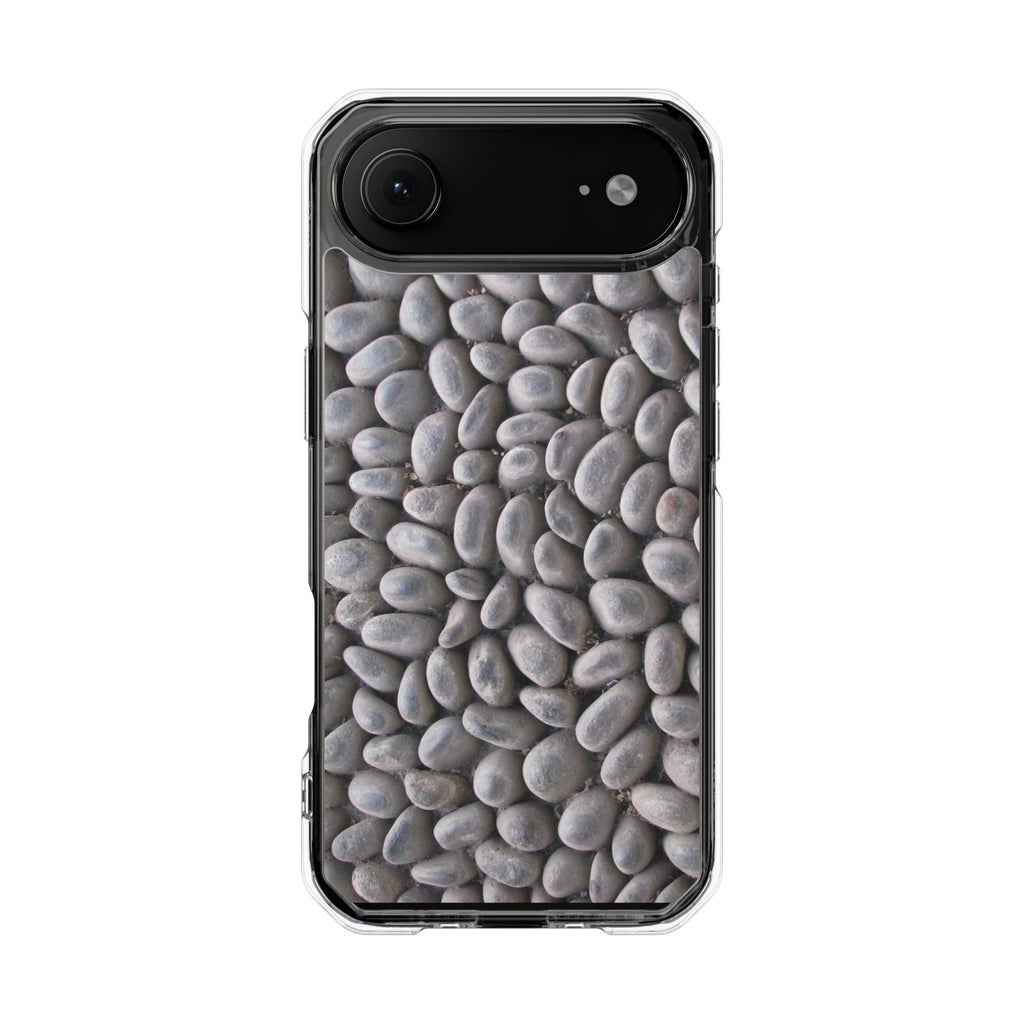 Gray Pebble Pattern Phone Case | Magnetic Clear Impact Case
