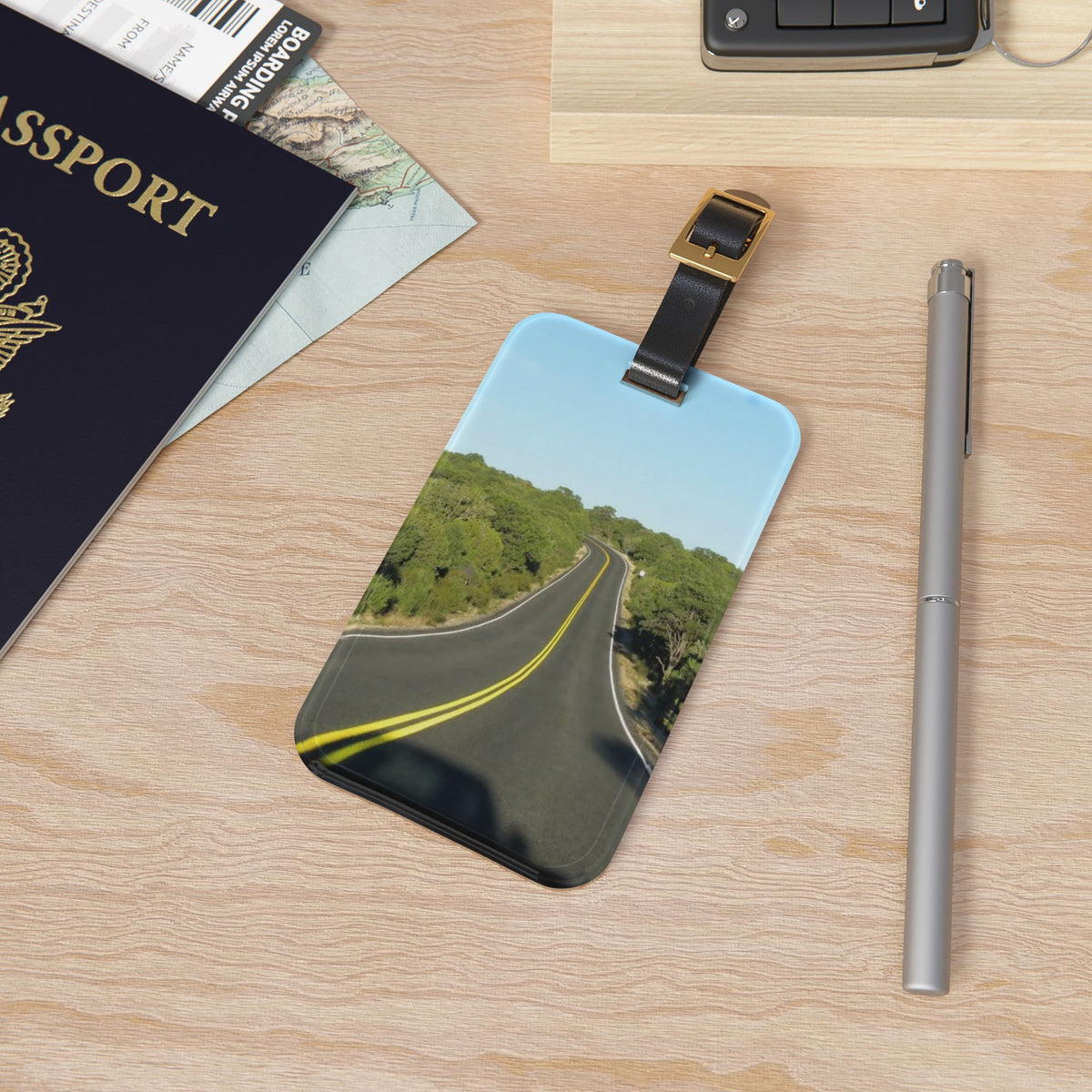 Scenic Open Road Photo Luggage Tag | Highway Travel ID Tag