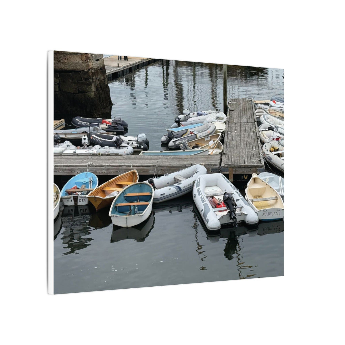 Rowboats at Marina Matte Canvas (Maine, USA)