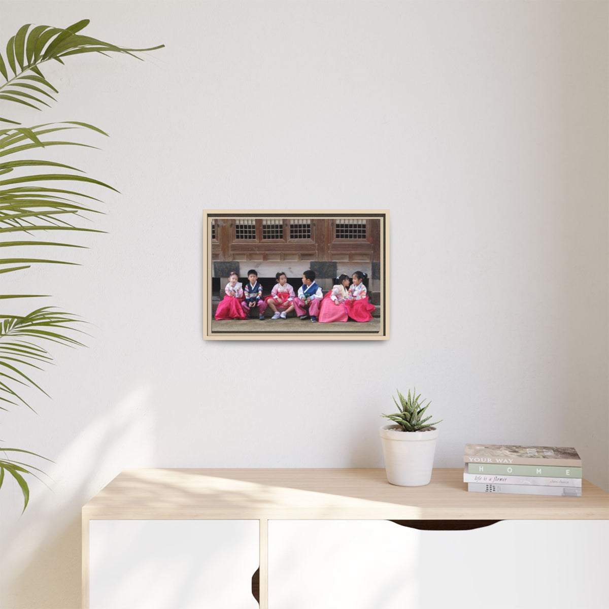 Framed Canvas Korean Hanbok Children Wall Art