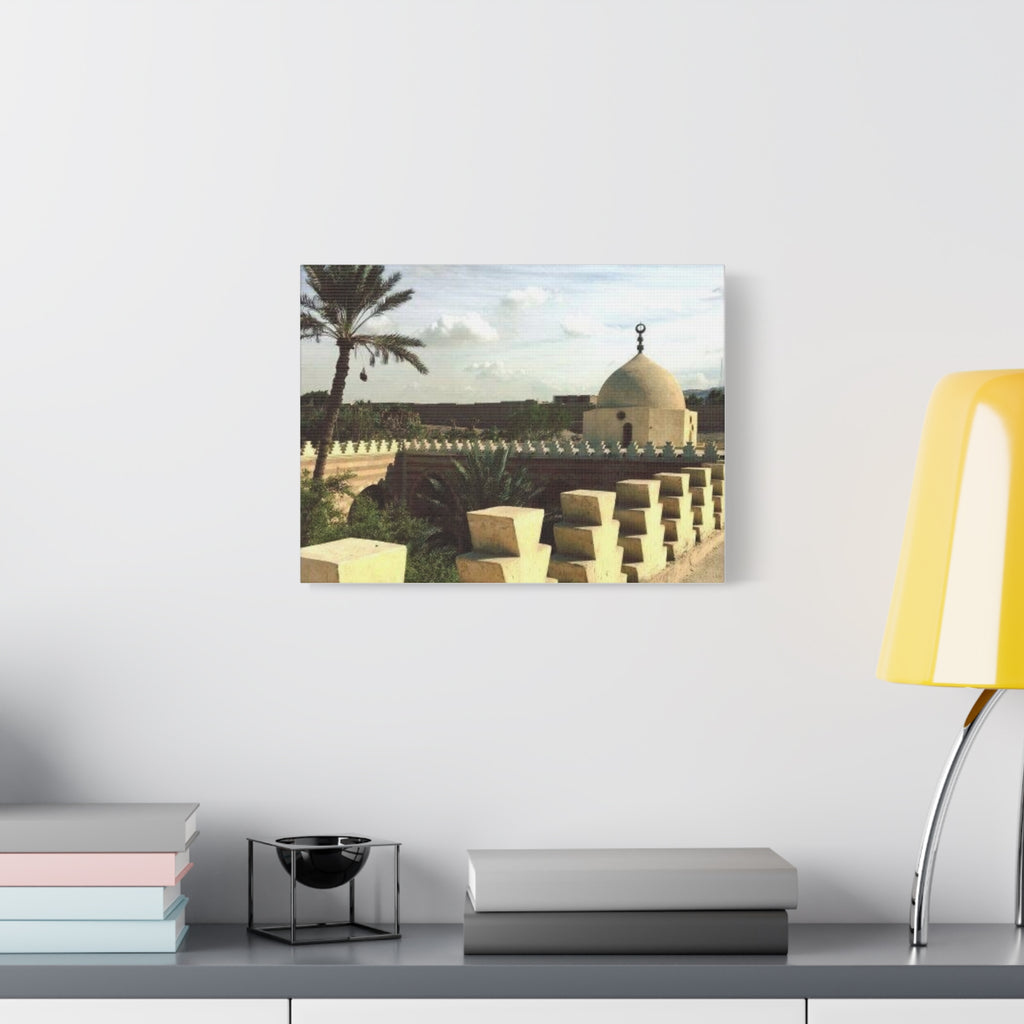 Desert Mosque Landscape Matte Canvas