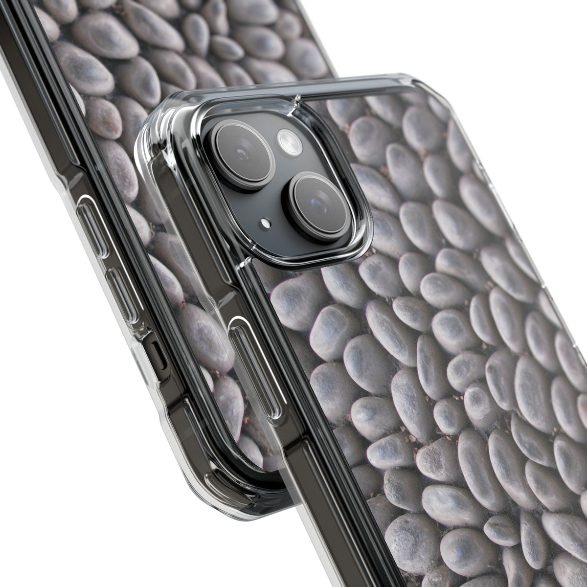 Gray Pebble Pattern Phone Case | Magnetic Clear Impact Case