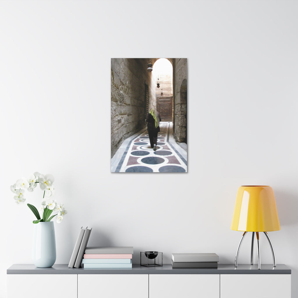 Stretched Canvas Wall Art – Historic Stone Alleyway Photography