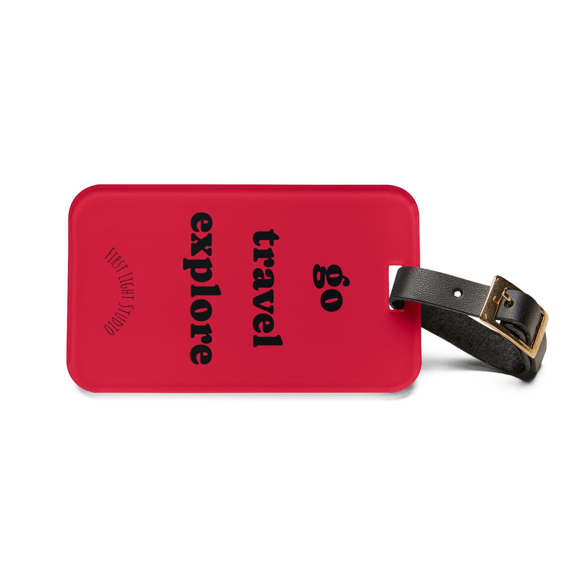 go travel explore Luggage Tag | Neon Green travel phrase ID tag