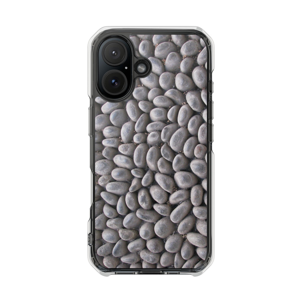 Gray Pebble Pattern Phone Case | Magnetic Clear Impact Case