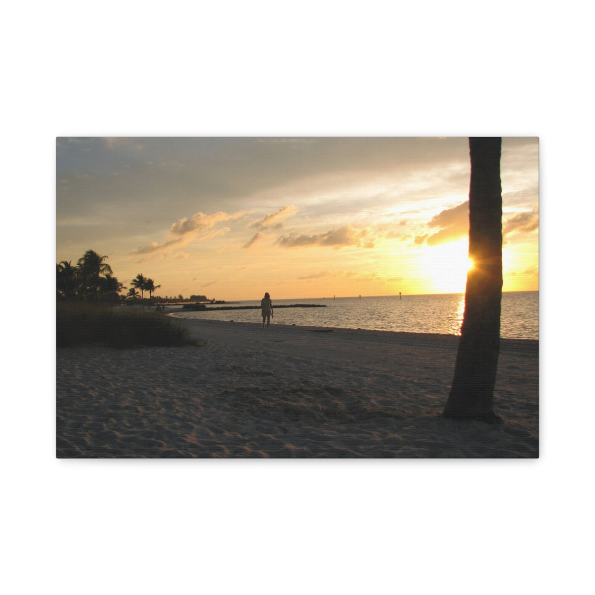 Sunset Beach Stretched Canvas Wall Art