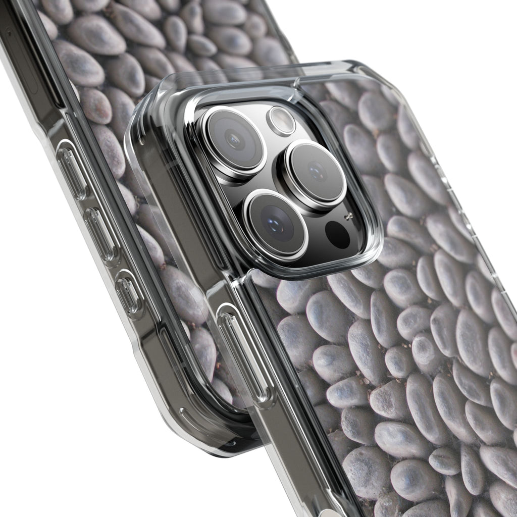 Gray Pebble Pattern Phone Case | Magnetic Clear Impact Case