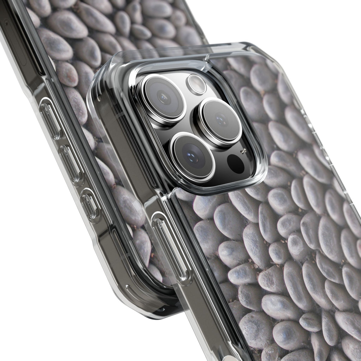 Gray Pebble Pattern Phone Case | Magnetic Clear Impact Case