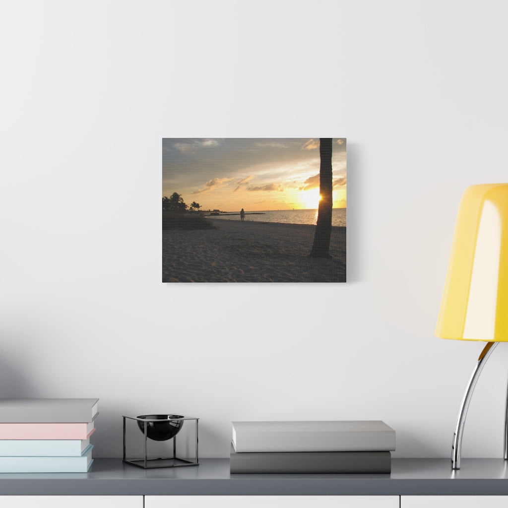 Sunset Beach Stretched Canvas Wall Art