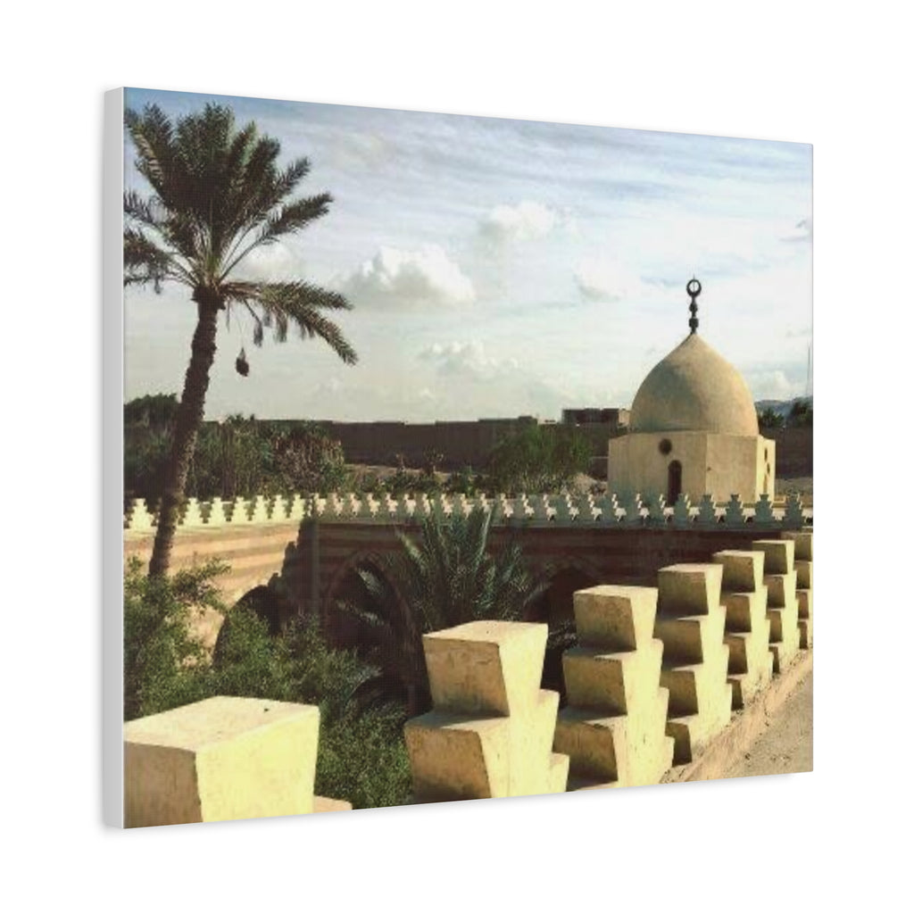 Desert Mosque Landscape Matte Canvas