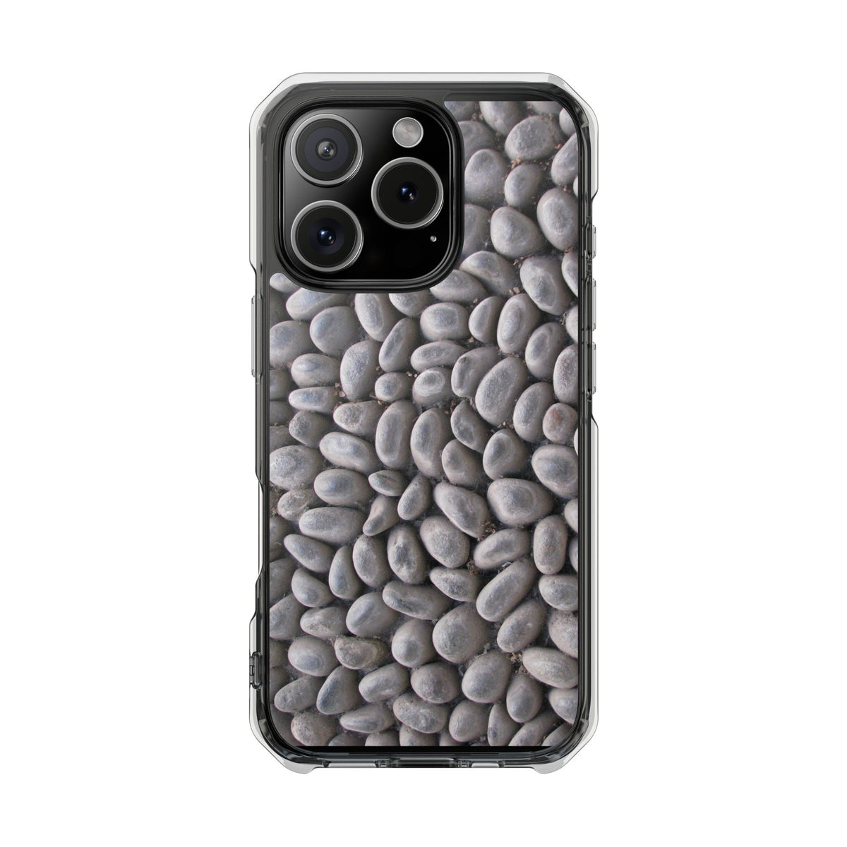 Gray Pebble Pattern Phone Case | Magnetic Clear Impact Case