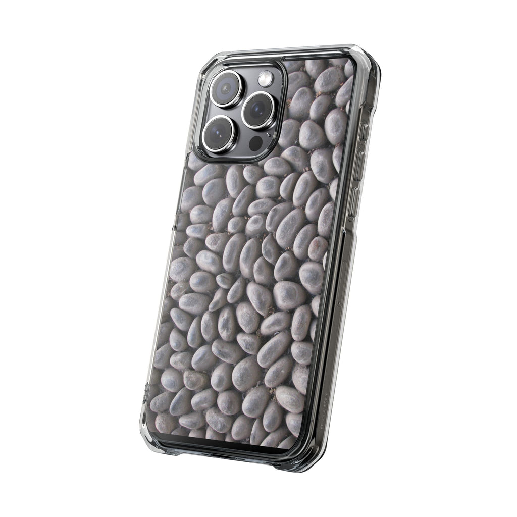 Gray Pebble Pattern Phone Case | Magnetic Clear Impact Case