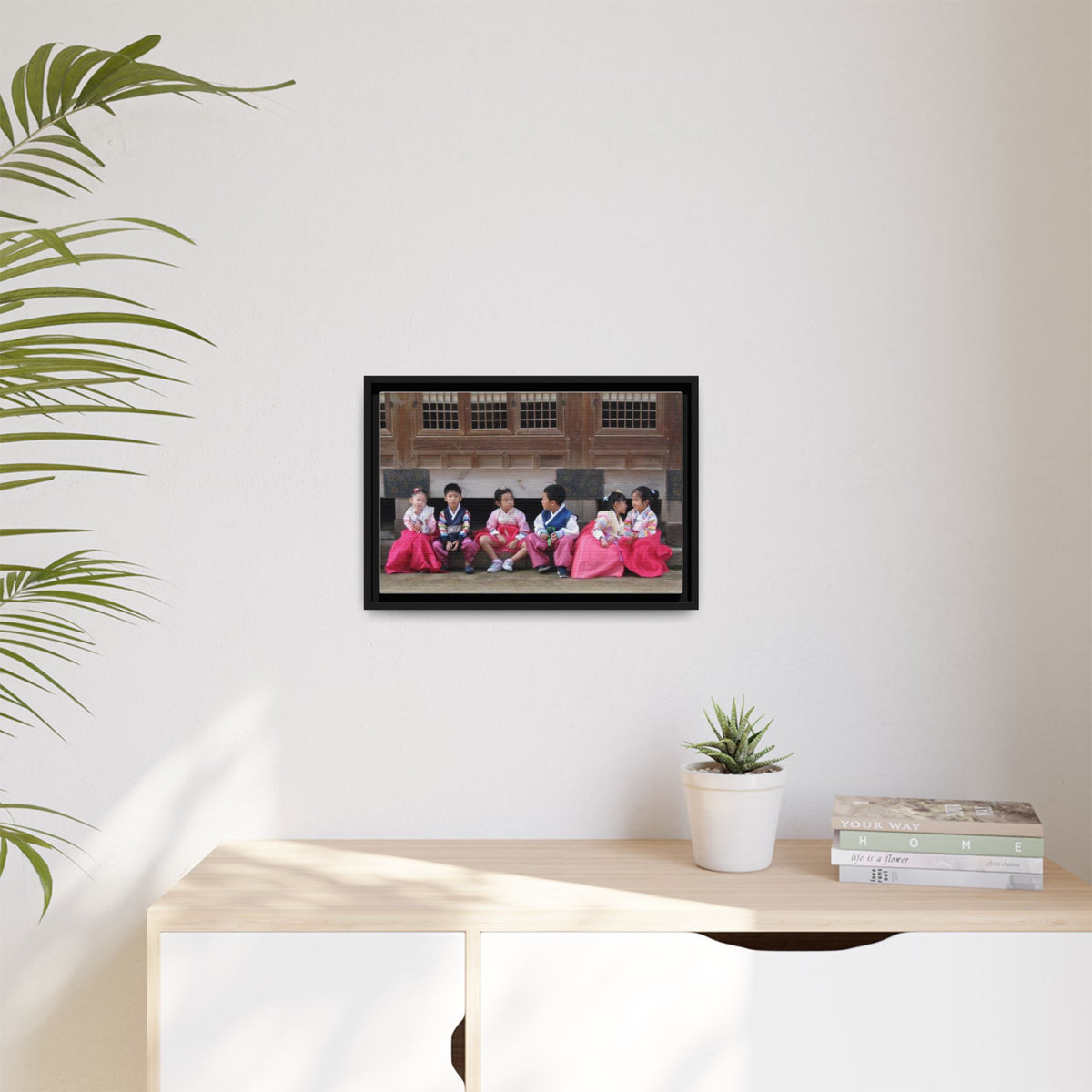 Framed Canvas Korean Hanbok Children Wall Art