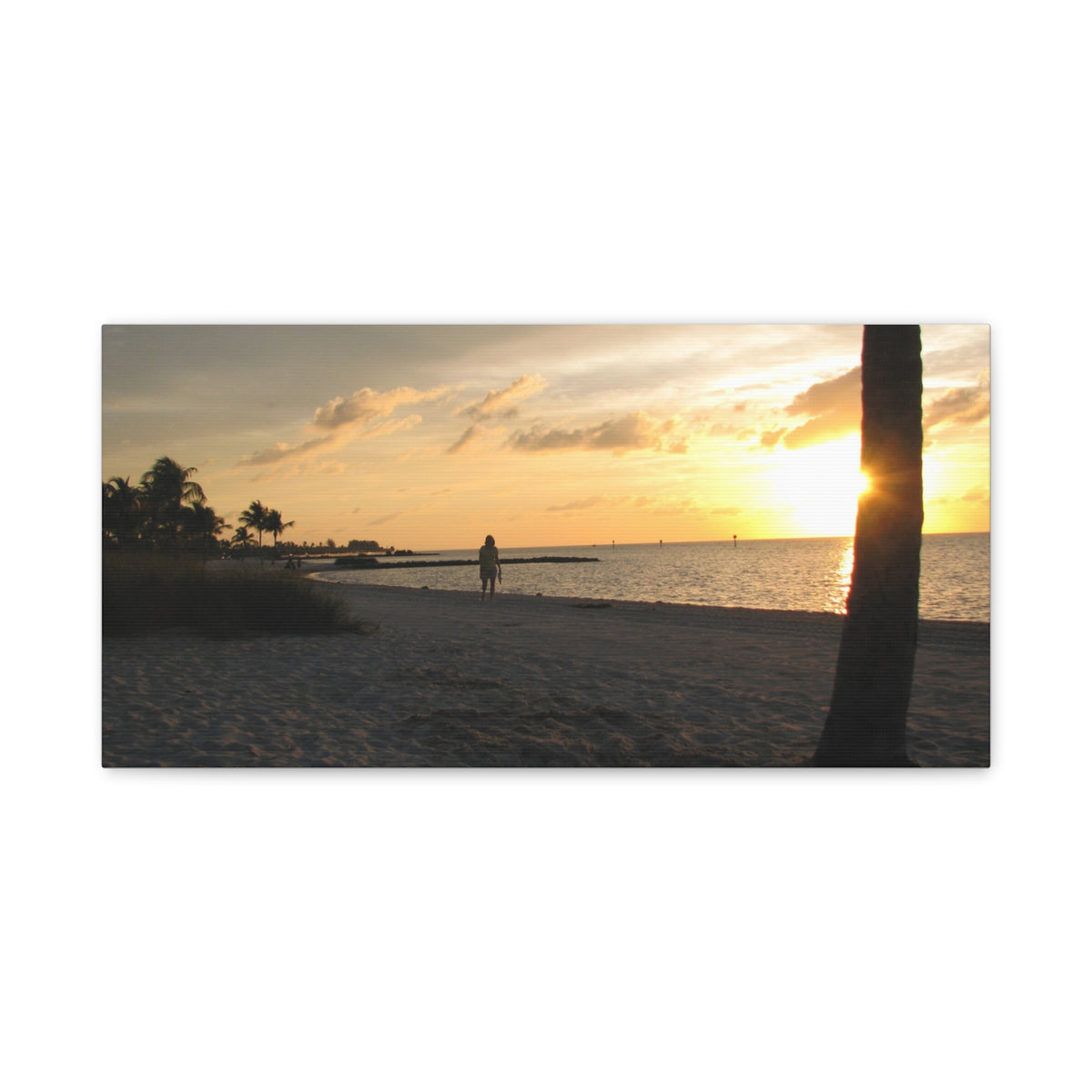 Sunset Beach Stretched Canvas Wall Art