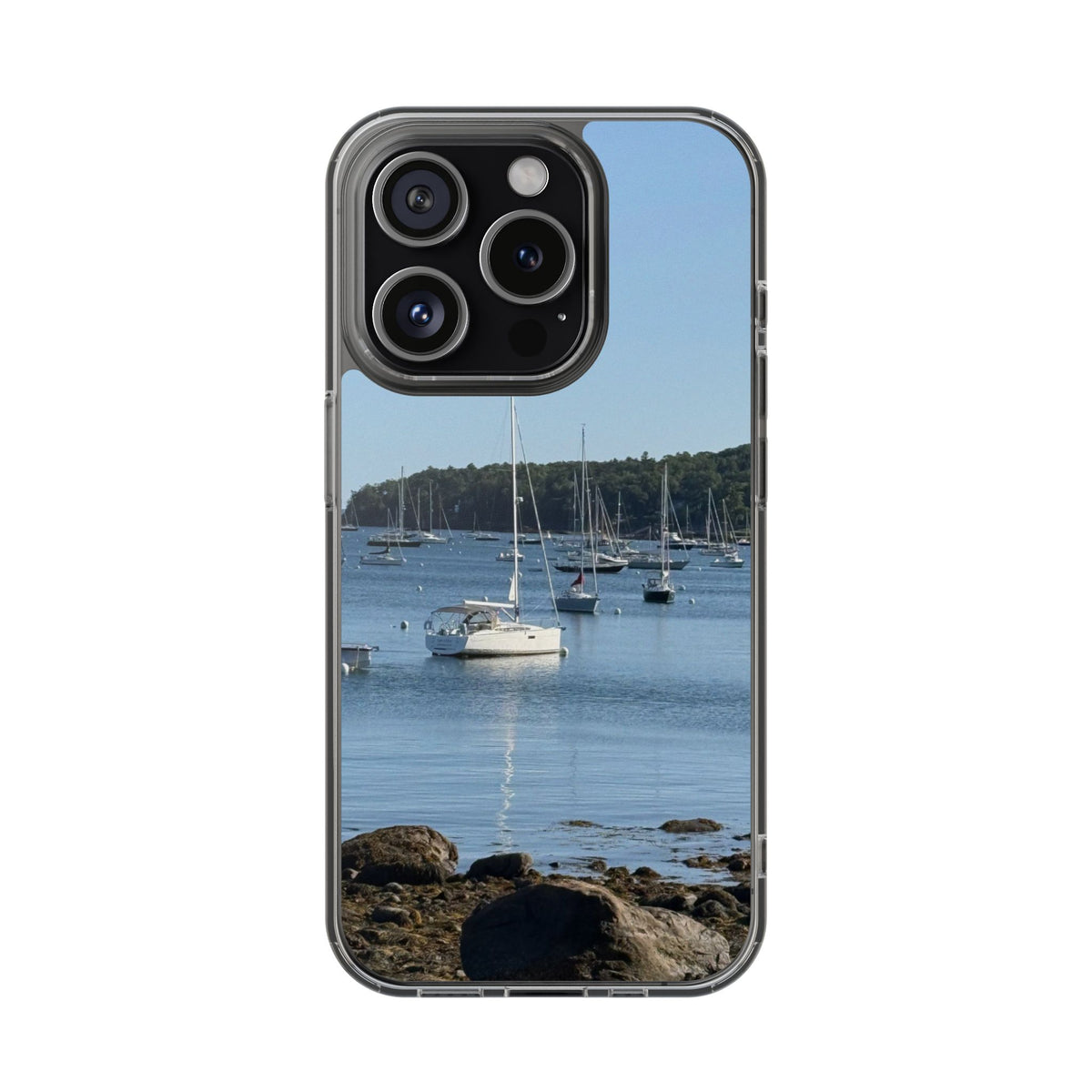 Sailboats on Harbor Phone Case | Clear Magnetic Case