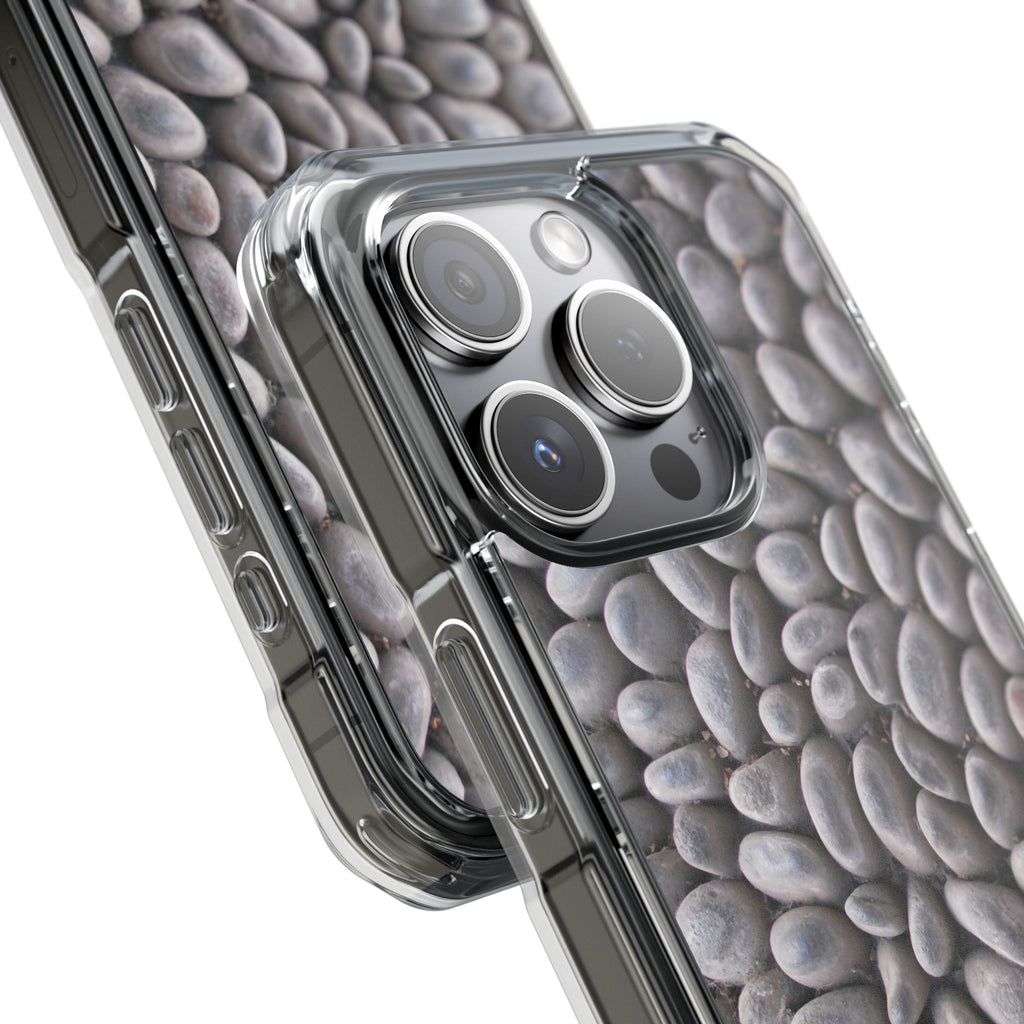 Gray Pebble Pattern Phone Case | Magnetic Clear Impact Case