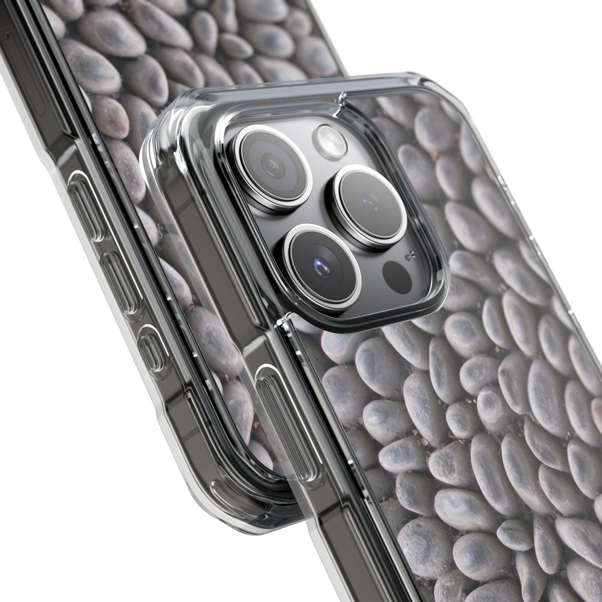 Gray Pebble Pattern Phone Case | Magnetic Clear Impact Case