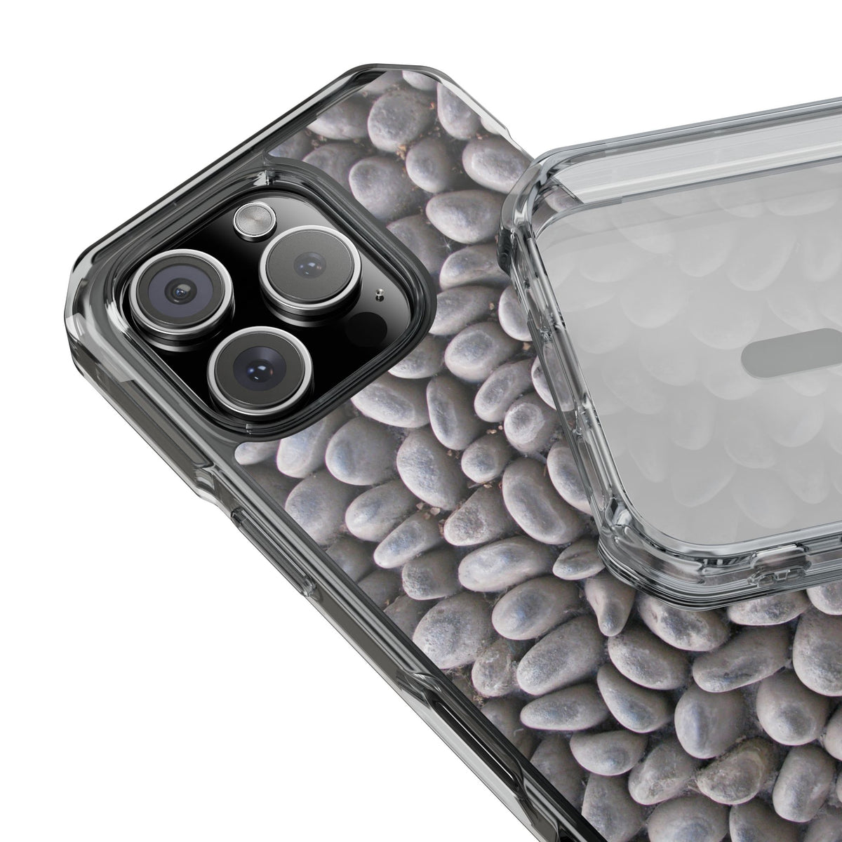 Gray Pebble Pattern Phone Case | Magnetic Clear Impact Case