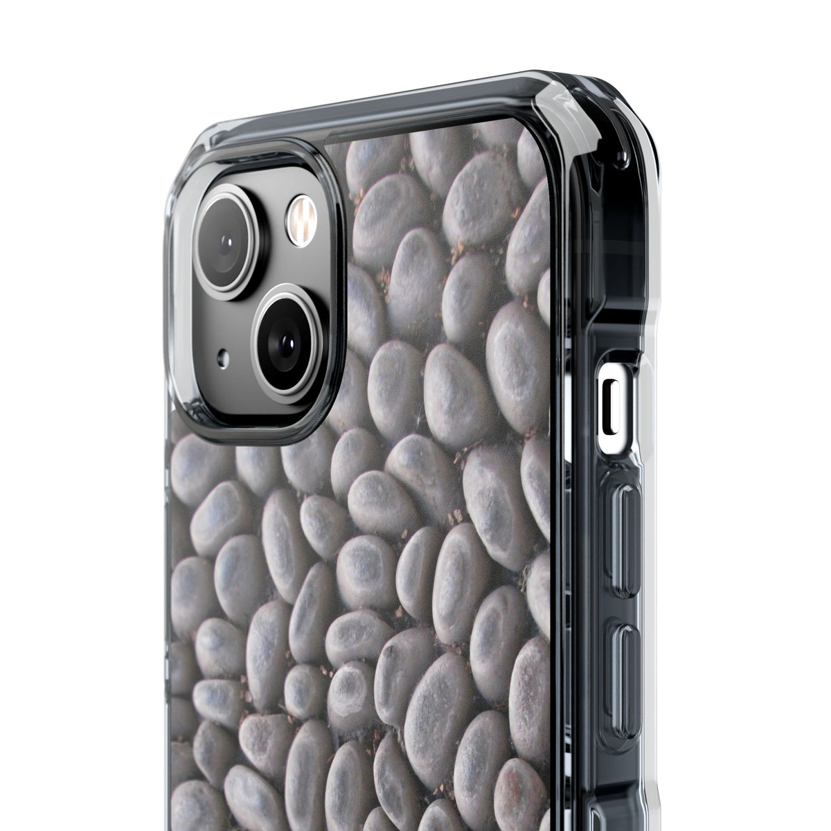 Gray Pebble Pattern Phone Case | Magnetic Clear Impact Case
