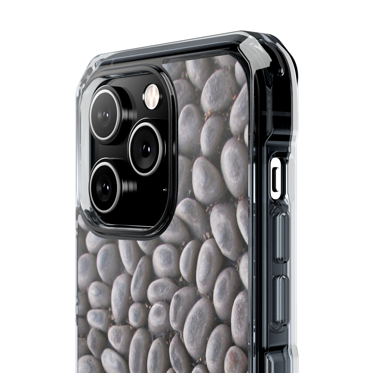 Gray Pebble Pattern Phone Case | Magnetic Clear Impact Case
