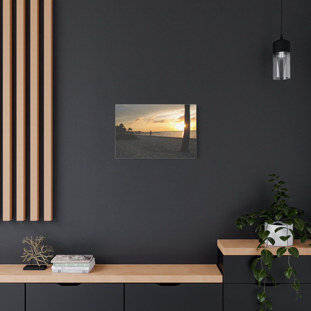 Sunset Beach Stretched Canvas Wall Art