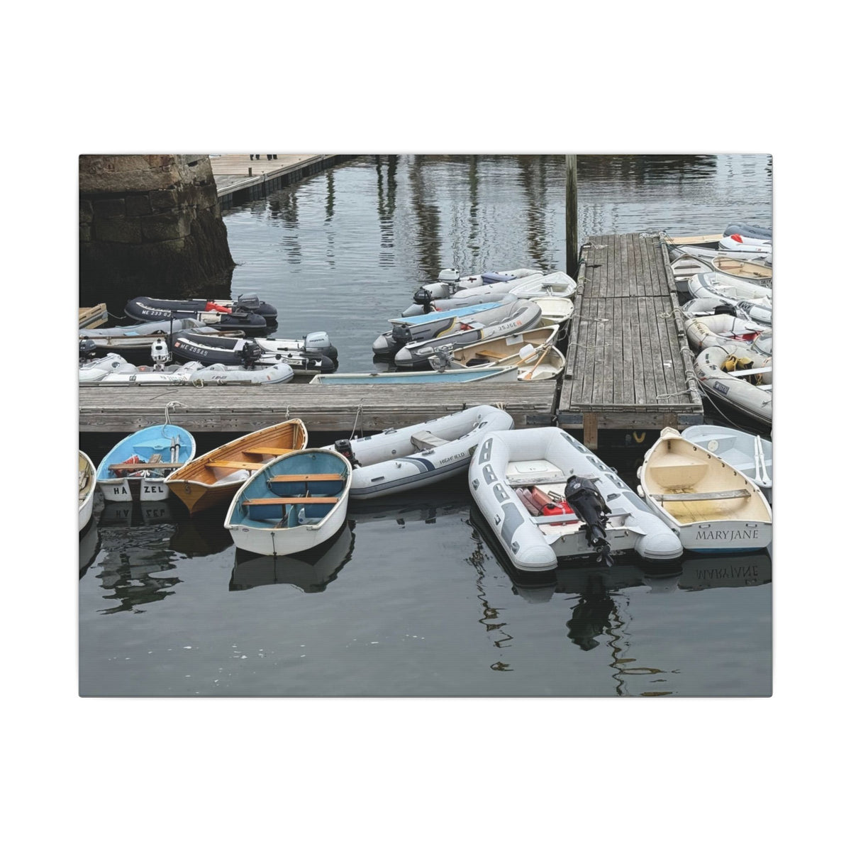 Rowboats at Marina Matte Canvas (Maine, USA)