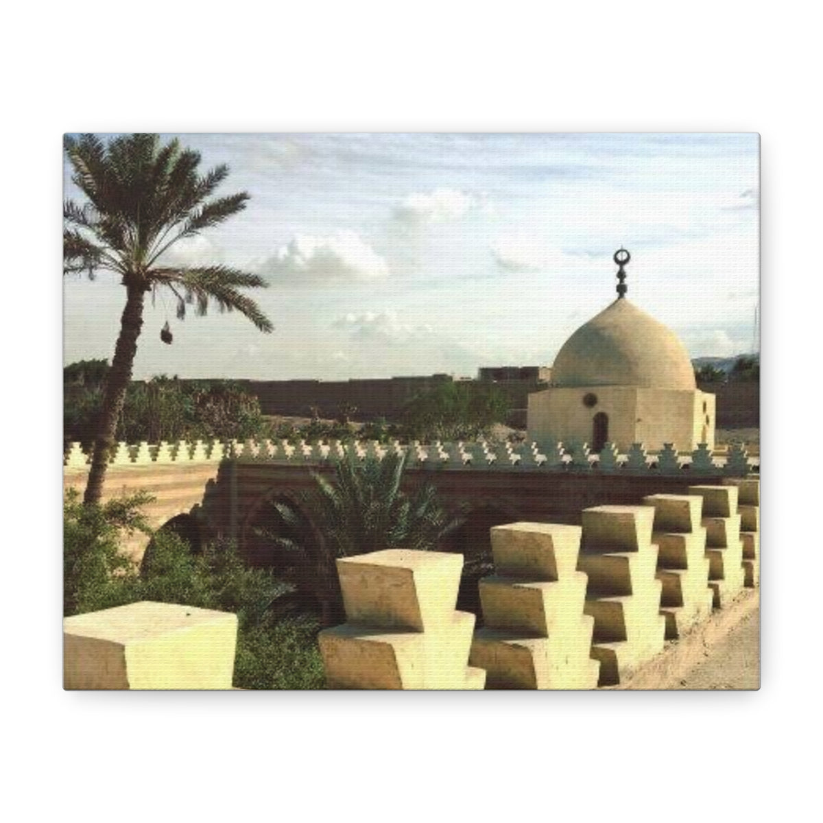 Desert Mosque Landscape Matte Canvas