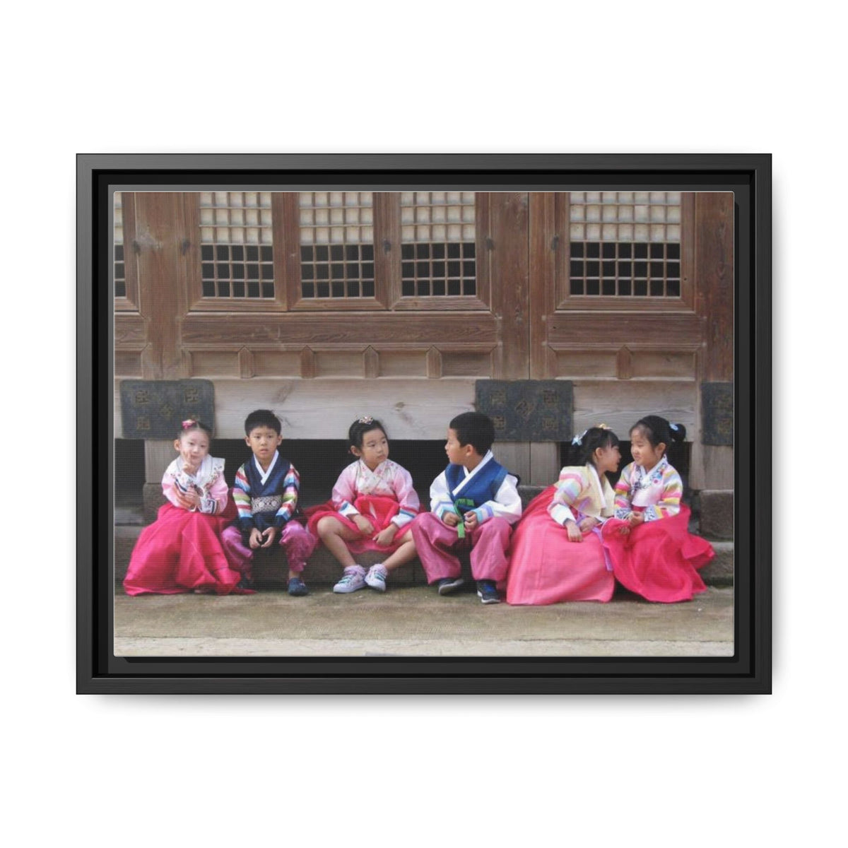Framed Canvas Korean Hanbok Children Wall Art