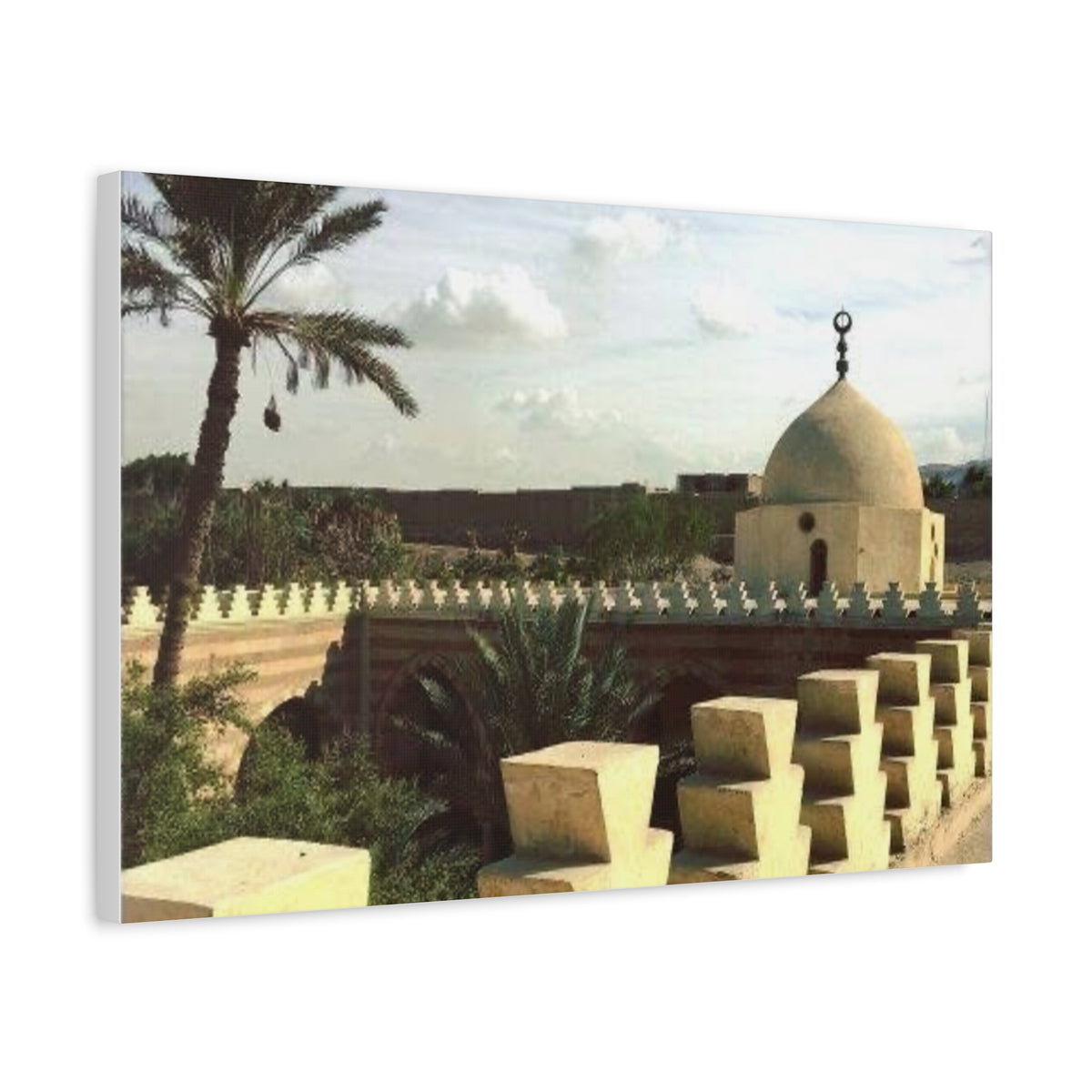 Desert Mosque Landscape Matte Canvas