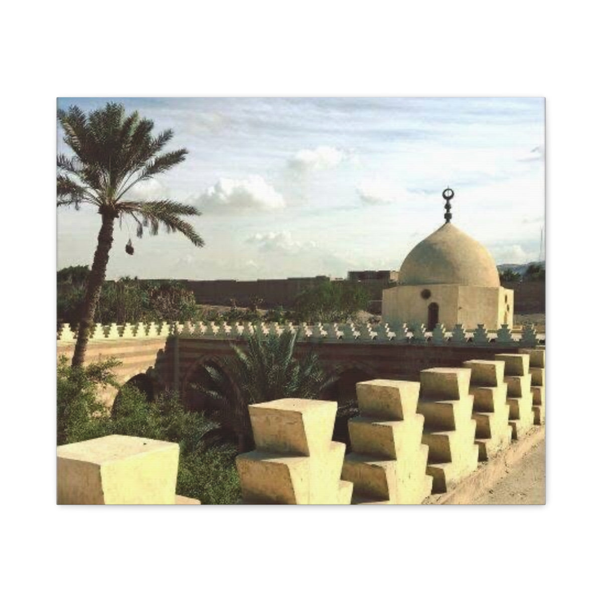 Desert Mosque Landscape Matte Canvas